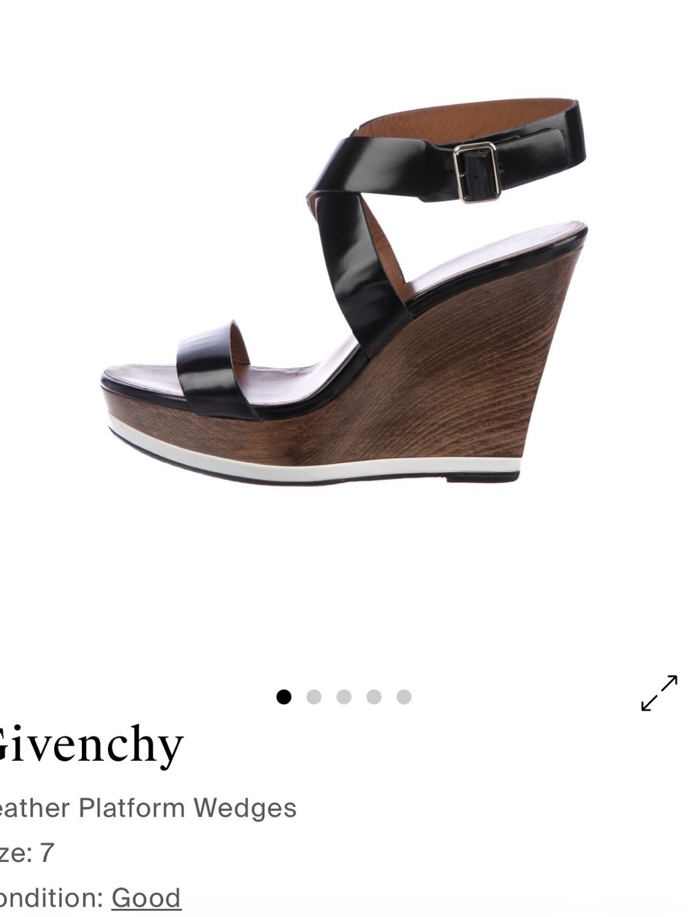 Givenchy Black Leather Ankle-Strap Platform Wedges